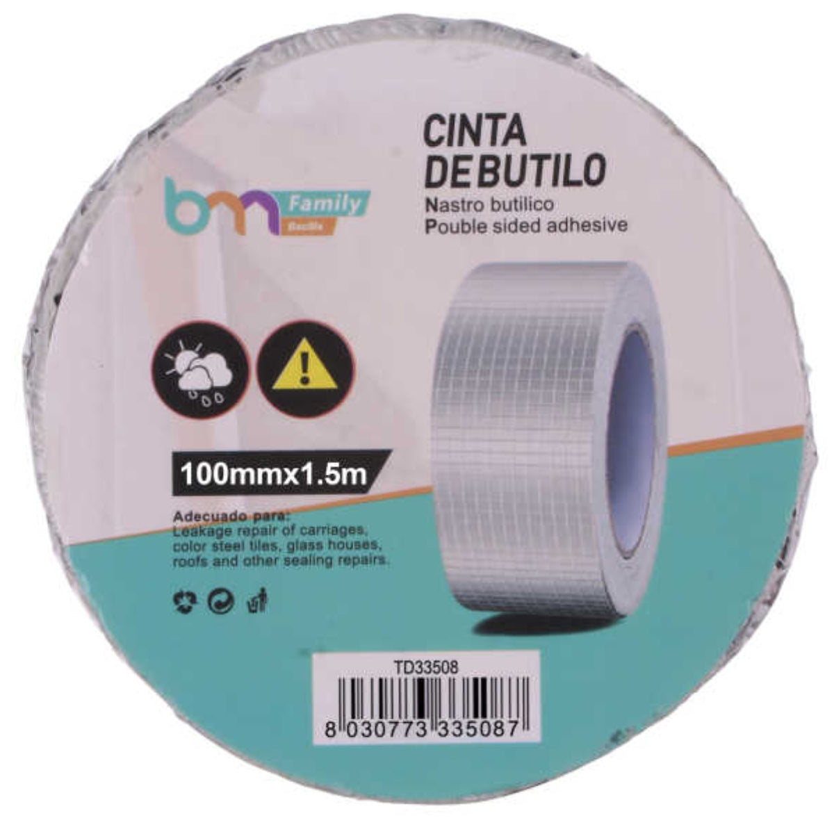 Cinta Selladora de Butilo 10cm x 1.5m para Techo, Impermeable y Antigotera