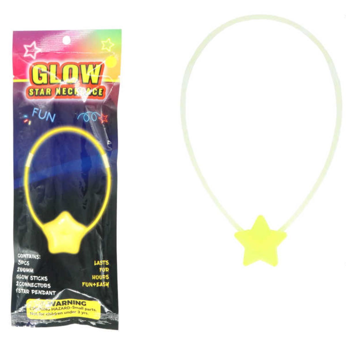 Collar de Estrella Corazón Fluorescente