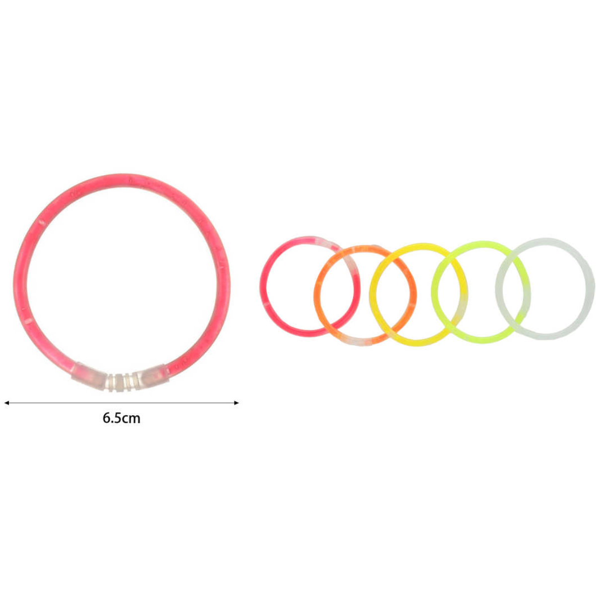 Pulsera Fluorescente Básica Redonda 5 Pcs