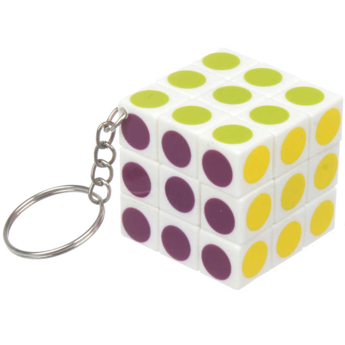 Mini Cubo Rubik en Llavero 3.5cm - Colores Vibrantes con Diseño de Círculos