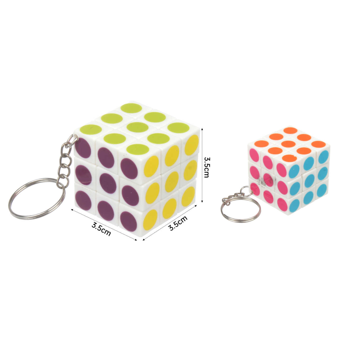 Mini Cubo Rubik en Llavero 3.5cm - Colores Vibrantes con Diseño de Círculos