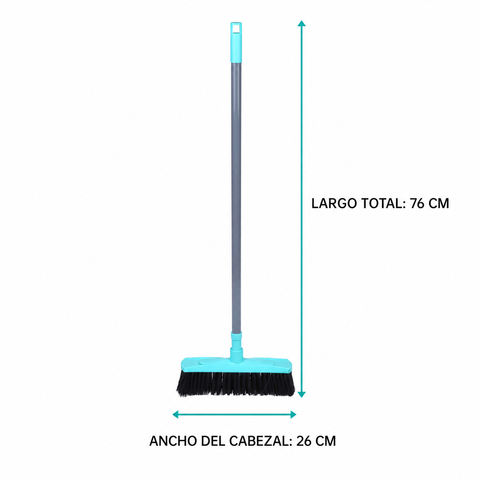 Medidas del escobillón: 76 cm de largo total y cabezal de 26 cm