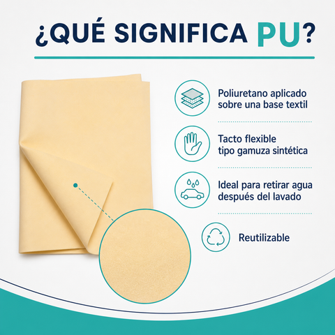 Explicación del material PU en un paño de gamuza sintética