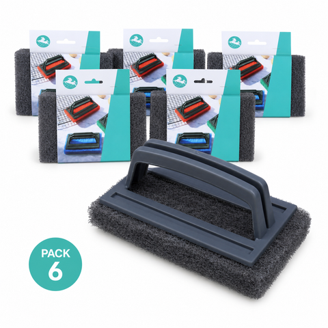 Pack de 6 cepillos abrasivos con mango para limpieza