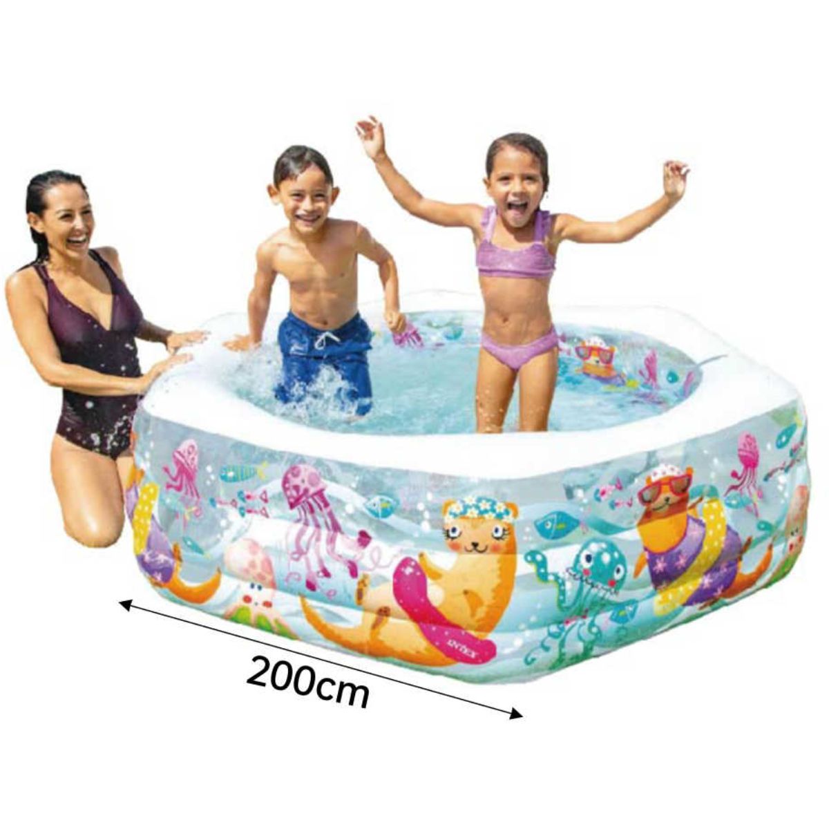 Piscina Inflable Hexagonal de 2 Metros - Diseño Compacto y Resistente para Verano