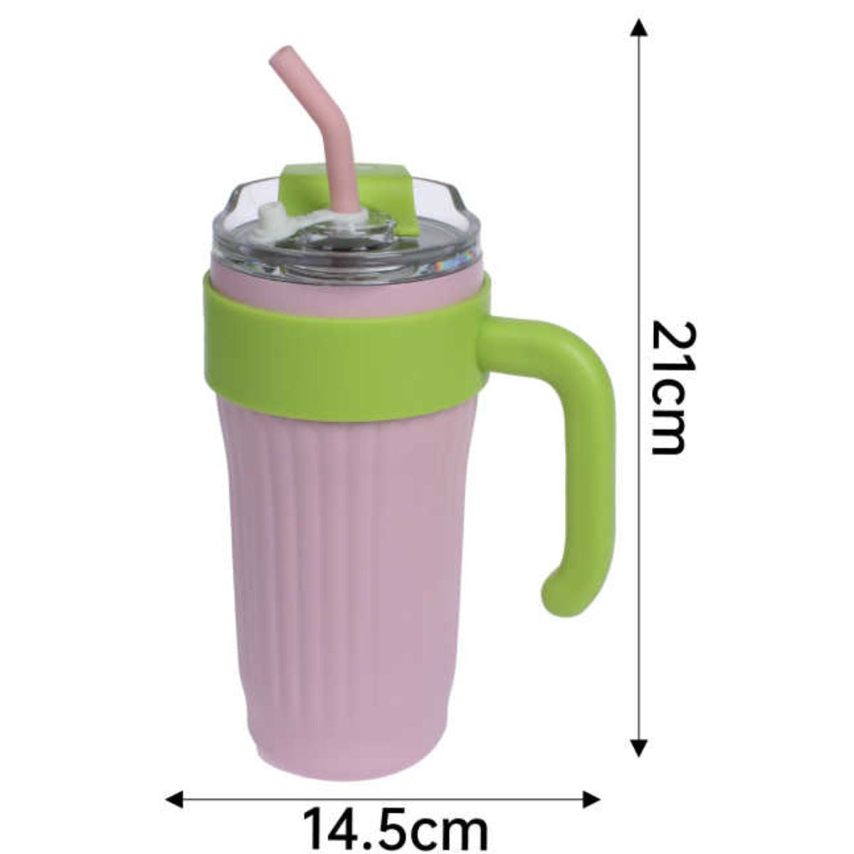 Vaso DP 8141 con Bombilla, 21x14.5 cm, Colores Variados