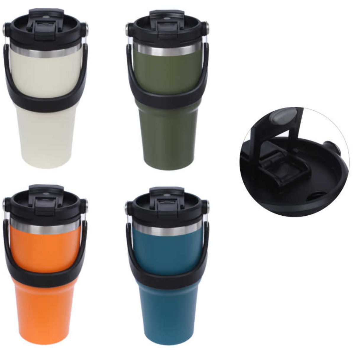 Termo Vaso de 600ML - Doble Boca, Colores Variados y Acabado Metálico