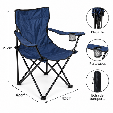 Medidas de silla plegable: 42 × 42 × 79 cm