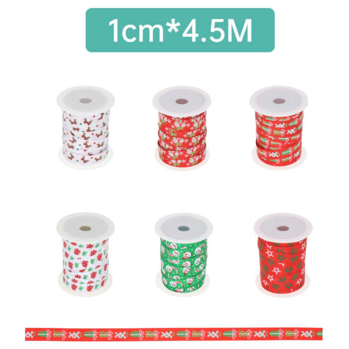 Cinta de Poliéster con Estampado Decorativo 1 cm x 4.5 m