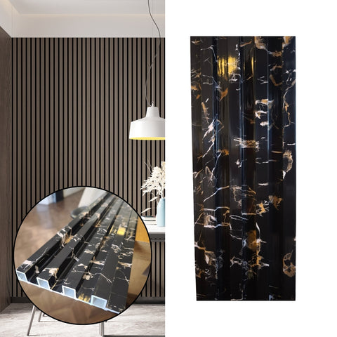 Pack 10 Panel Decorativo PVC Marmol Madera 90cm