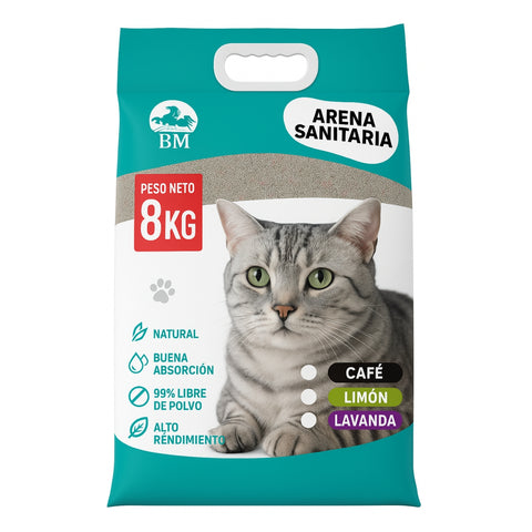 Arena Sanitaria Aglutinante 8kg Aroma Lavanda Cafe Limon