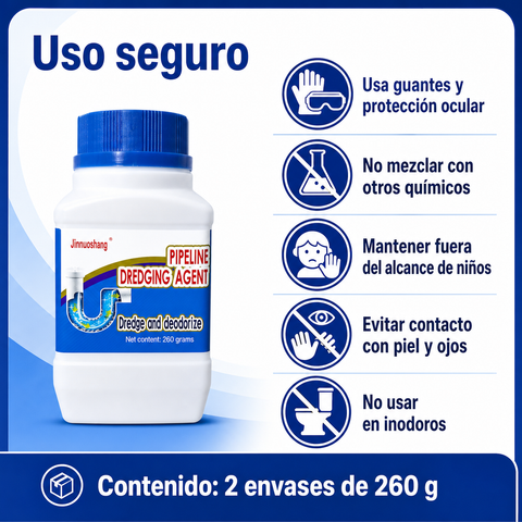 Precauciones de seguridad para destapador de cañerías