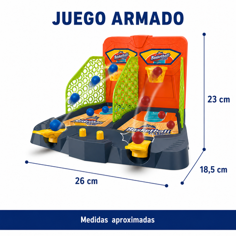 Medidas del juego de básquetbol de mesa
