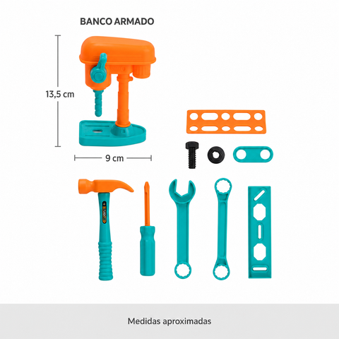 Medidas del set de herramientas infantil