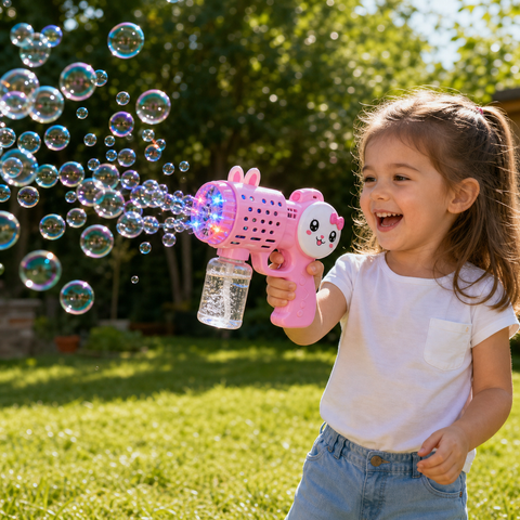 Pistola de Burbujas Conejito | Juguete Infantil para Exterior