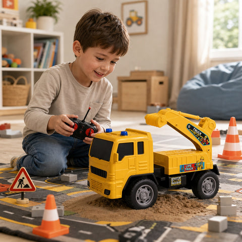 Excavadora a Control Remoto | Movimiento Realista | Juego de Construcción Infantil