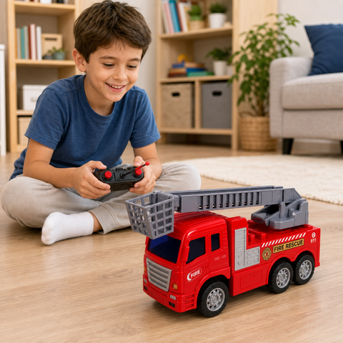 Camión de Bomberos Escalera RC | Vehículo Infantil con Control Remoto