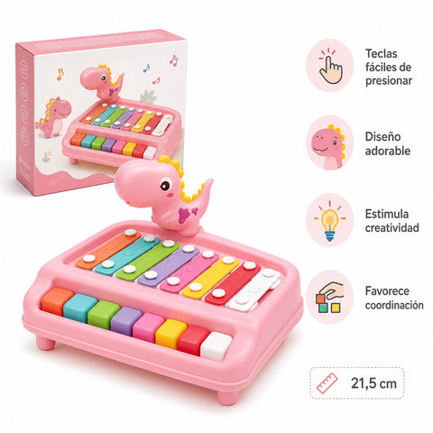 Piano Dinosaurio Infantil | 8 Teclas y Colores | Primeros Pasos en la Música