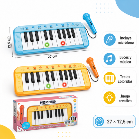 Piano Infantil con Micrófono | Teclado Musical para Niños