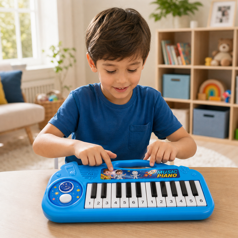 Piano Electrónico Espacial Infantil | Teclado Musical con Luces