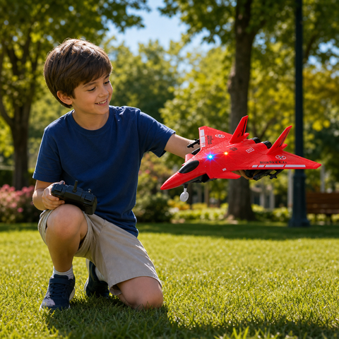 Avión RC Camuflado Infantil | Control Remoto para Juego al Aire Libre