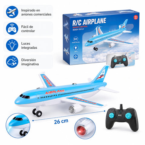 Avión Comercial a Control Remoto | Luces Integradas | Juego Imaginativo para Niños