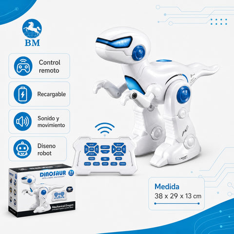 Dinosaurio Robot a Control Remoto Recargable | Juguete Interactivo con Sonido y Movimiento