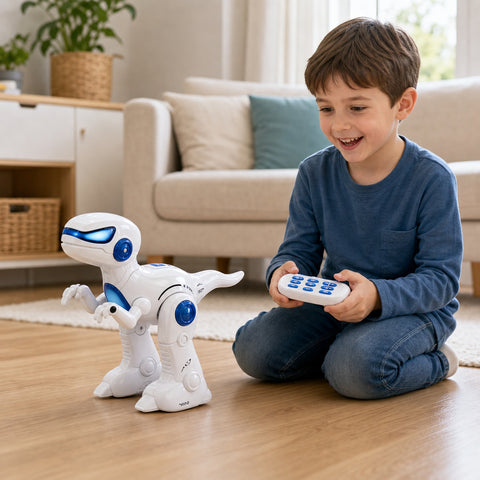 Dinosaurio Robot a Control Remoto Recargable | Juguete Interactivo con Sonido y Movimiento