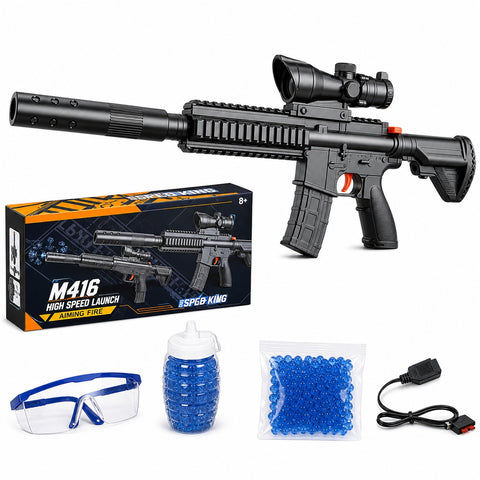 Lanzador de Gel M416 63 cm | Recargable USB | Set Recreativo con Accesorios