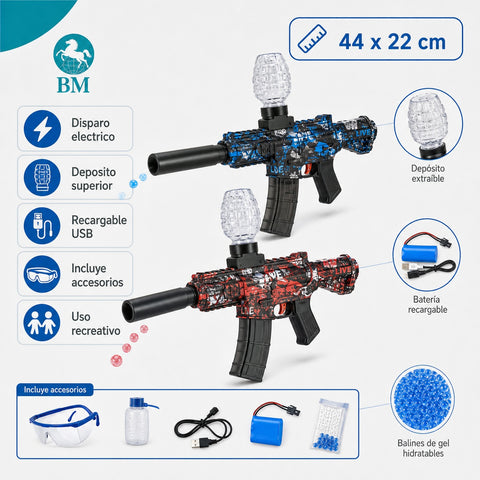 Lanzador Electrico de Gel 44 cm | Deposito Superior | Juego Recreativo