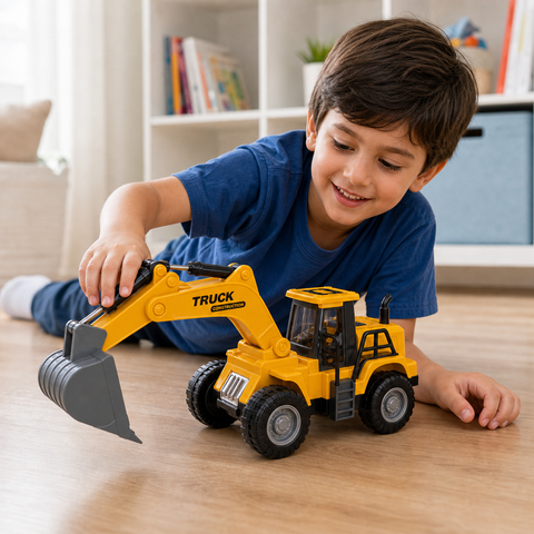 Excavadora Eléctrica Infantil | Vehículo de Construcción con Luces
