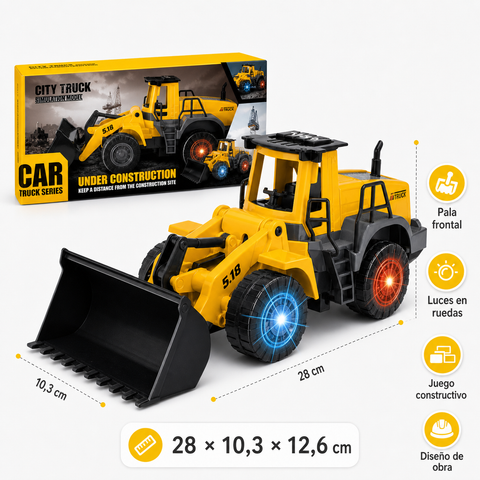 Bulldozer Eléctrico Infantil | Vehículo de Construcción con Movimiento