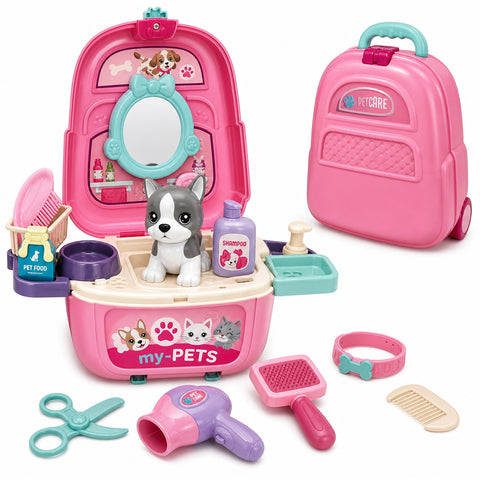 Mochila Set de Mascotas Infantil | Perrito con Accesorios | Juego de Cuidado
