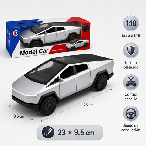 Auto a Control Remoto 1:18 Plateado | Juego de Conducción Infantil