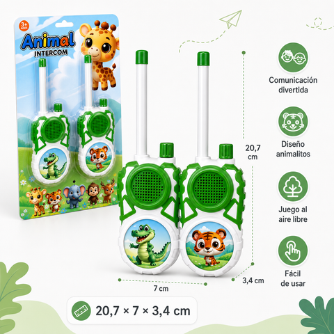 Walkie Talkie Infantil de Animales | Comunicación y Juego al Aire Libre