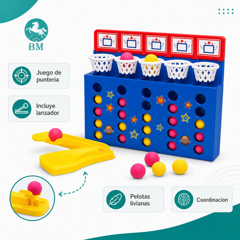Juego de Básquetbol Infantil de Mesa | Lanzamiento con Pelotas | Diversión y Puntería