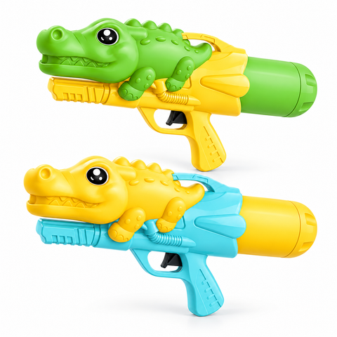 Pistola de agua infantil con diseño de cocodrilo de 34 cm en colores surtidos