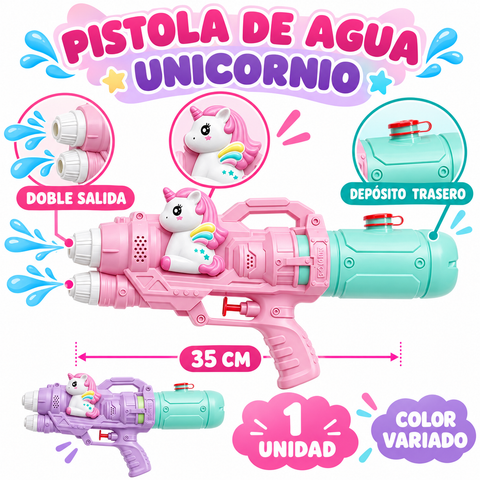 Características de la pistola de agua unicornio de 35 cm