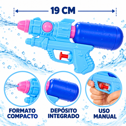 Características de pistola de agua compacta de 19 cm