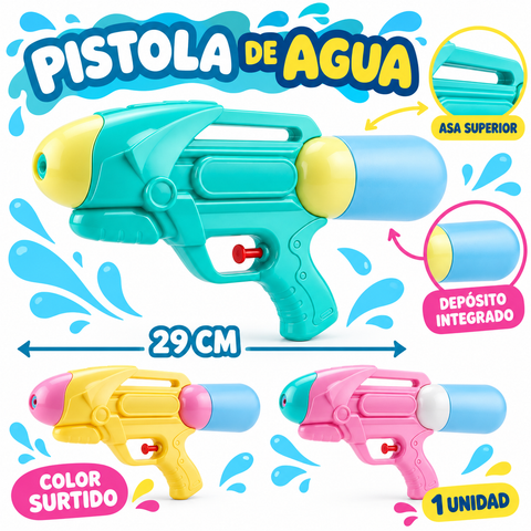 Características y colores surtidos de pistola de agua de 29 cm