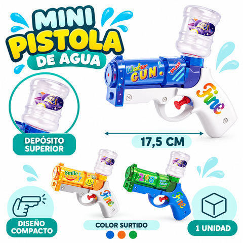 Características de mini pistola de agua 17,5 cm color surtido