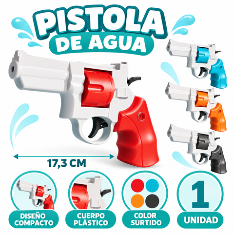 Características de pistola de agua compacta 17,3 cm color surtido