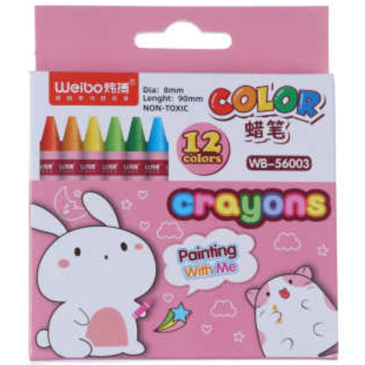 Set De Crayones 24 Piezas Colores Escolar Weibo