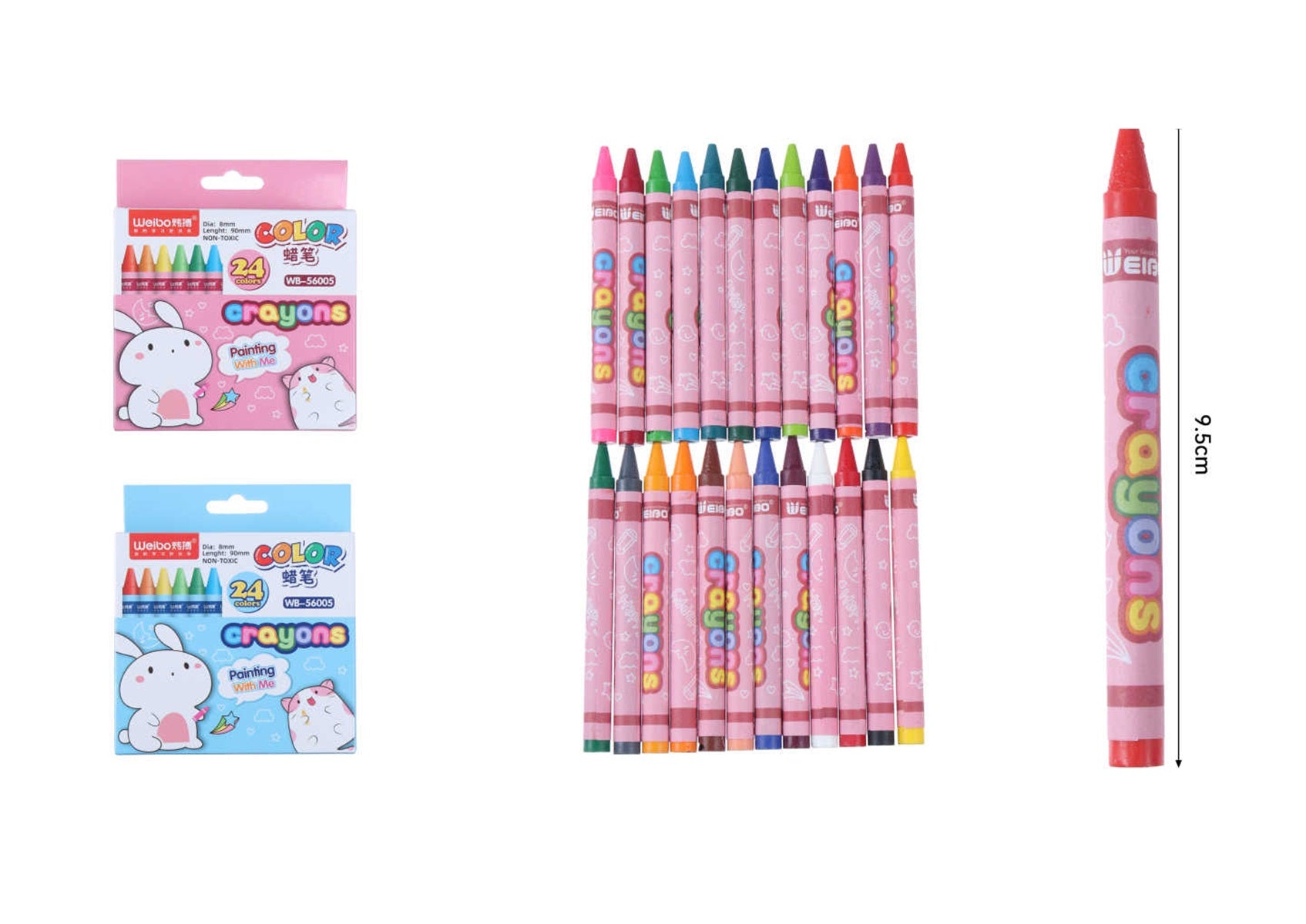 Set Crayones 24 Colores Escolar Weibo