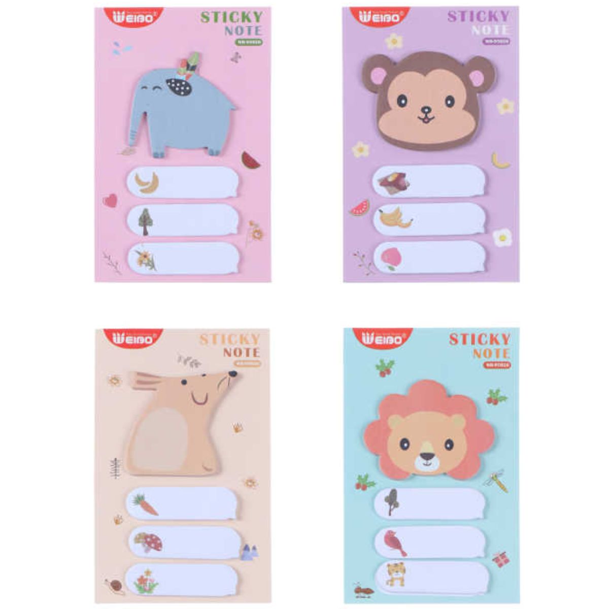 Pack 3 Set Notas Adhesivas Sticky Notes Animales Weibo