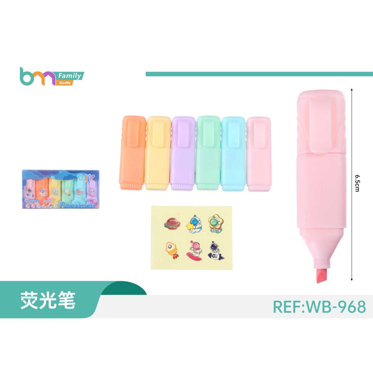 Resaltador Fluorescente Weibo 6 Pcs