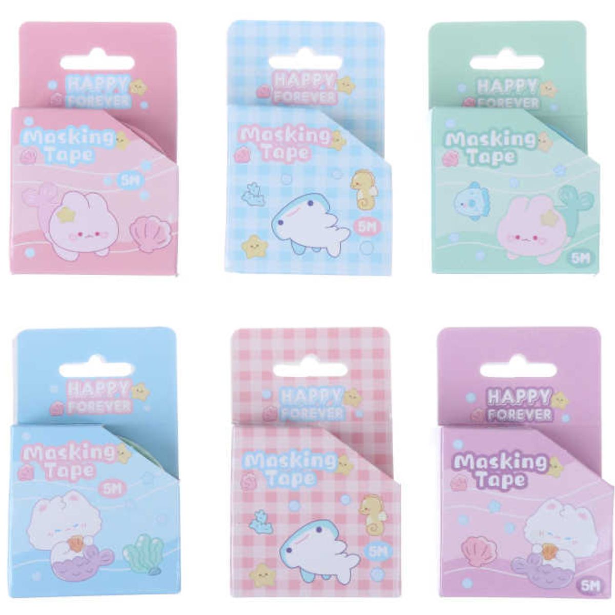 Pack 3 Cintas Adhesivas Diseños Kawaii Masking Tape