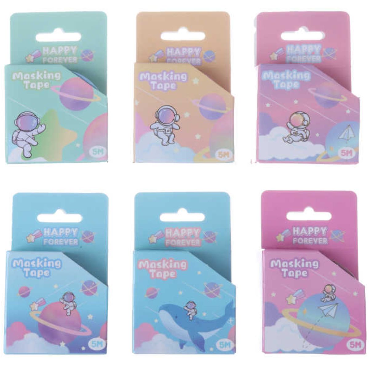 Pack 3 Cintas Adhesivas Diseños Kawaii Masking Tape