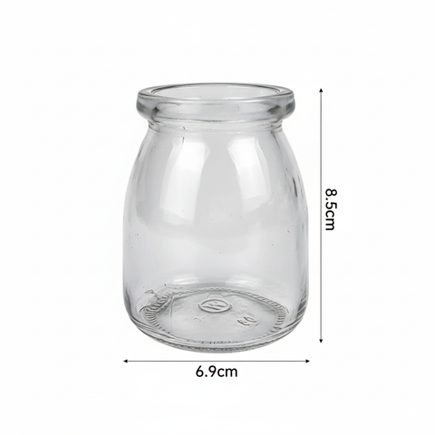 Frasco de pudding 200ml con medidas - fondo blanco