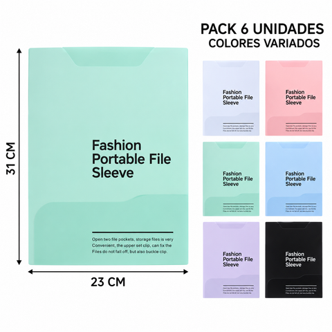 Medidas de las fundas para documentos de 31 por 23 centímetros